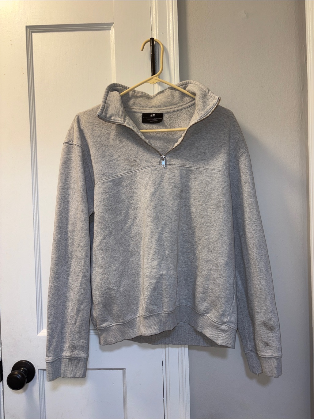 H&M Light Gray Relaxed-Fit Zip Sweatshirt